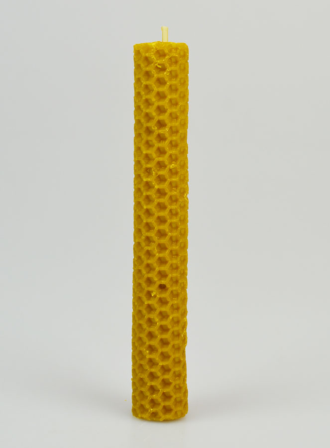 Bougie Cire d'Abeille 100% Naturelle - 15cm (pic 1)