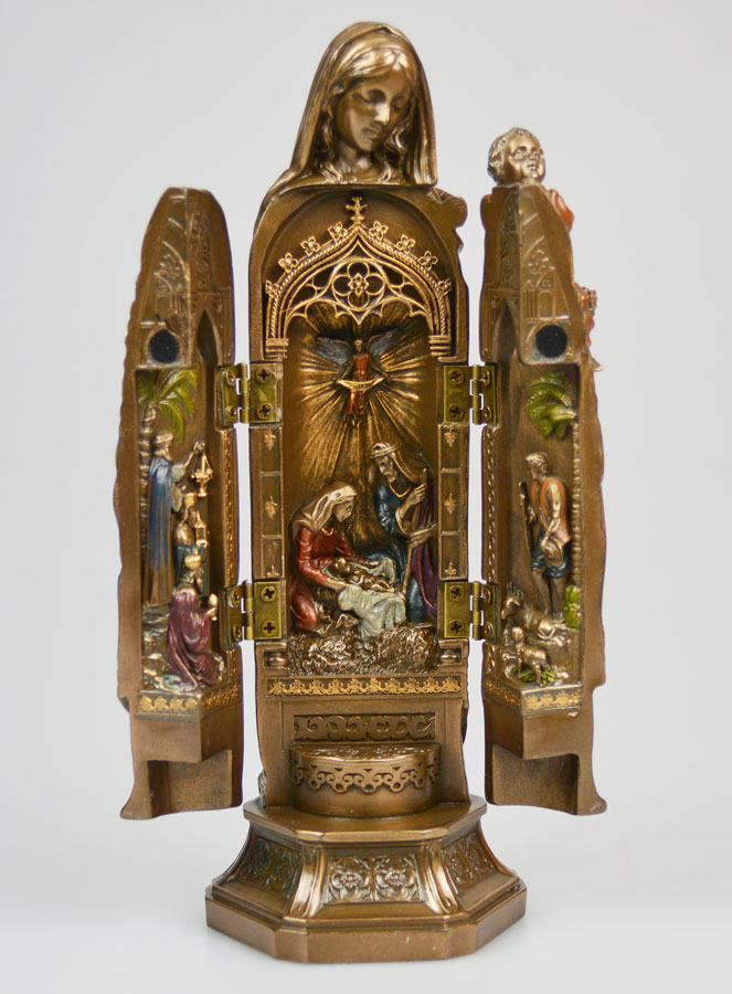 Cadeau de Noël Triptyque Vierge & Nativité - 20cm (pic 1)