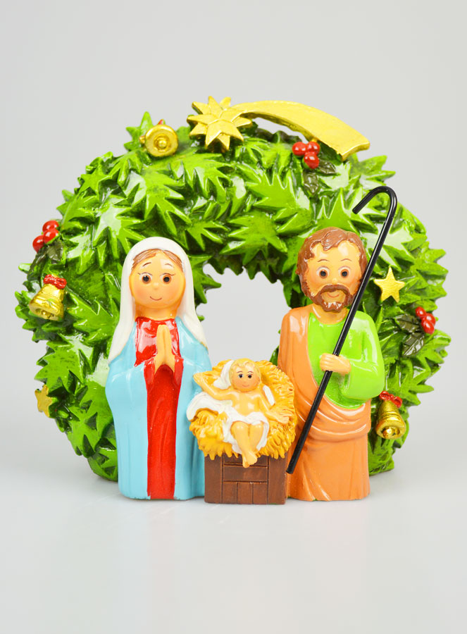 Sainte Famille à Poser Esprit de Noël - 15cm (pic 1)