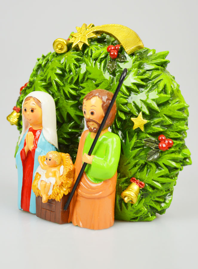Sainte Famille à Poser Esprit de Noël - 15cm (pic 2)