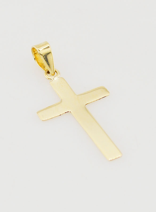 Pendentif Croix Plate en or 9cts - 20mm (pic 3)