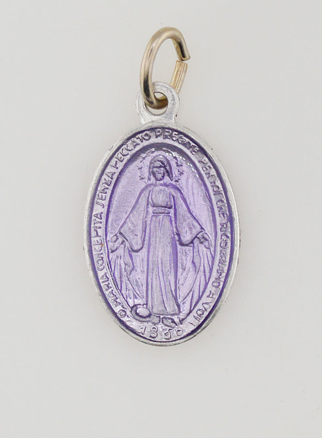 Médaille Miraculeuse Violet - 18mm (pic 3)