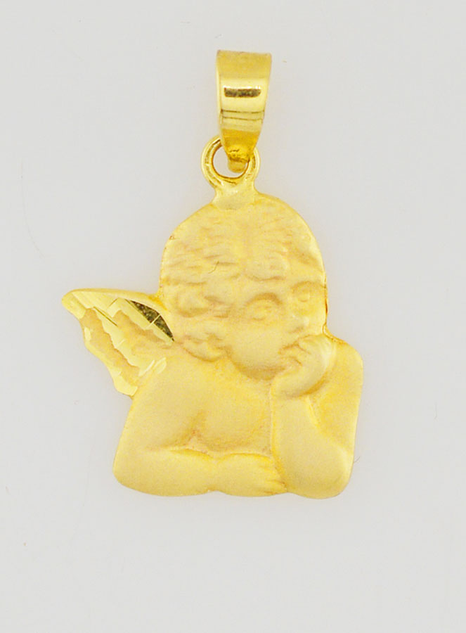 Médaille Ange Gardien en Or 375/1000 - 14mm (pic 1)