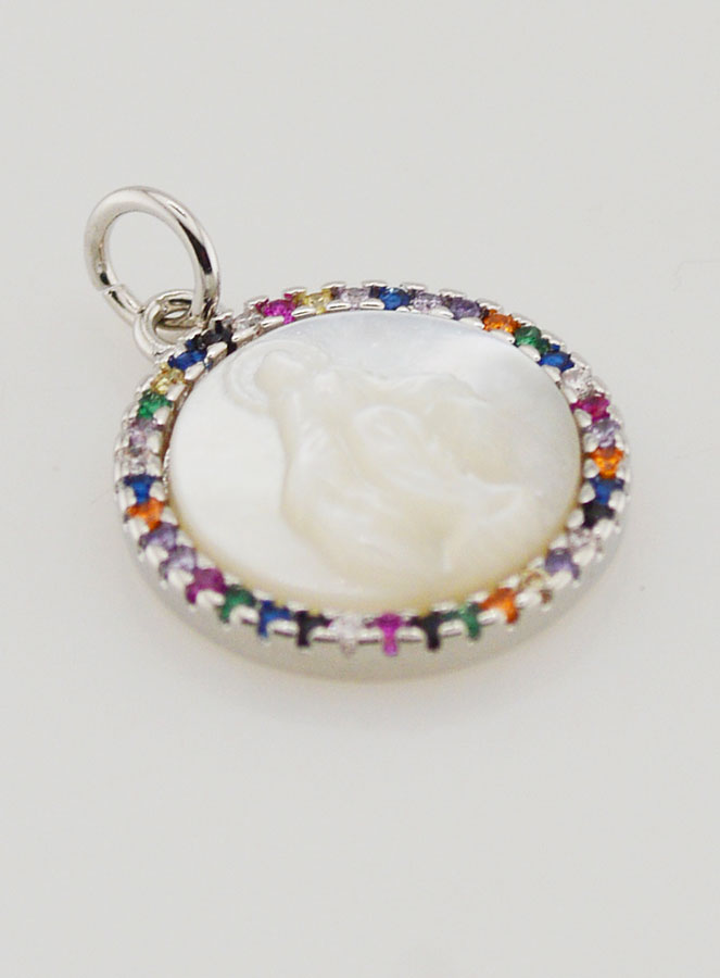 Médaille Vierge Marie Miraculeuse en Nacre - 15mm (pic 3)