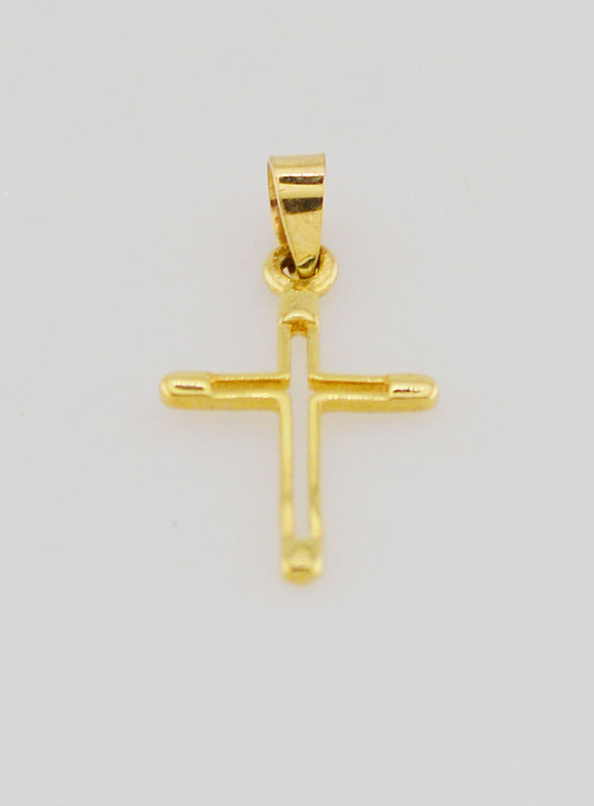 Pendentif Croix Contour 15mm - Or 9ct (pic 2)