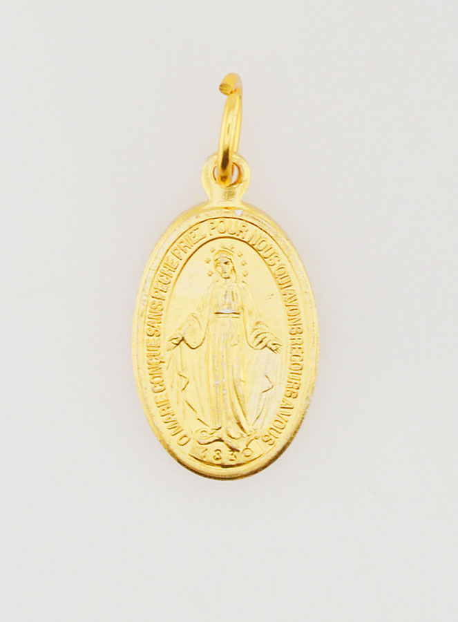 Médaille Miraculeuse en Aluminium Doré - 19mm (pic 3)