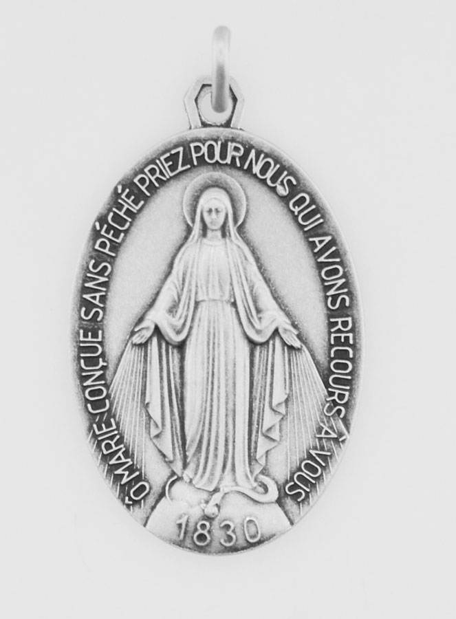 Grande Médaille Miraculeuse en Argent Massif - 33mm (pic 1)