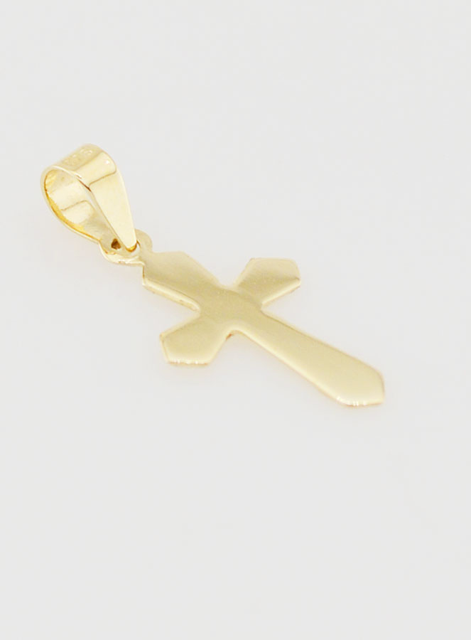 Pendentif Croix Travaillée 15mm - Or 9K (pic 4)