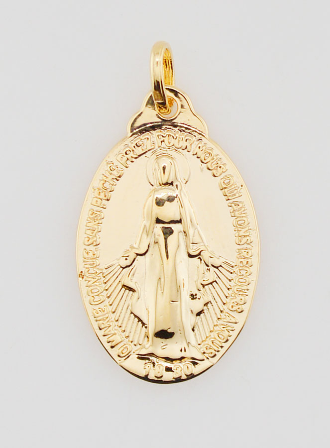 Médaille Miraculeuse en Plaqué Or - 25mm (pic 3)
