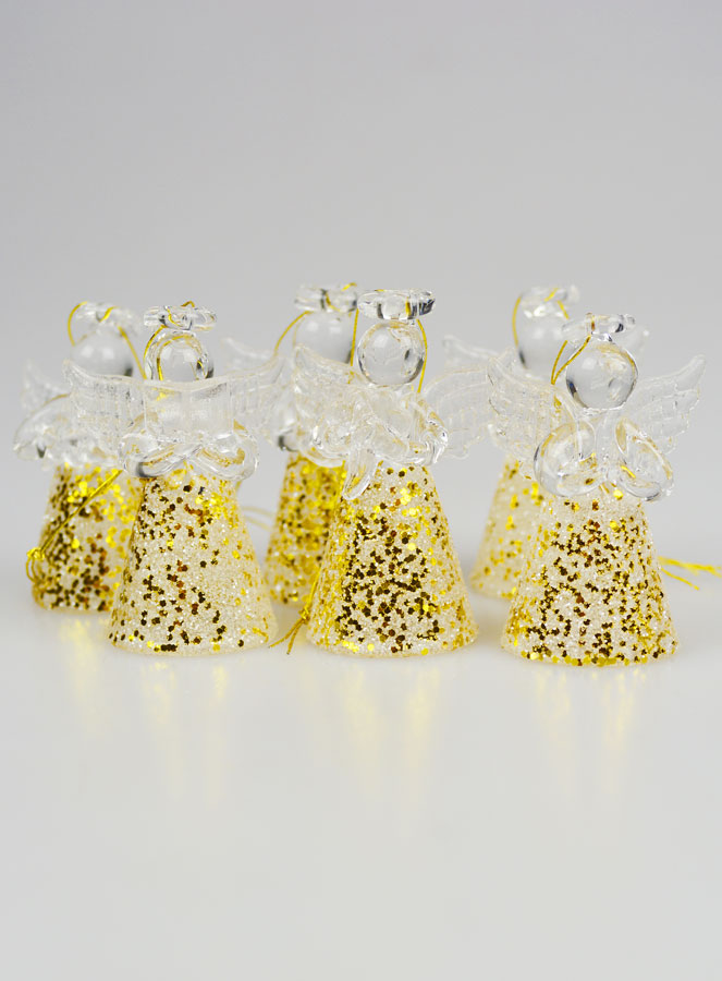 Lot de 6 Anges de Noël à Suspendre - 4,5cm (pic 1)