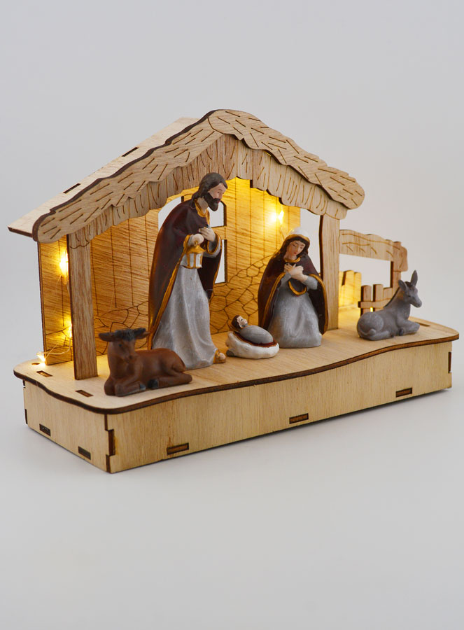 Crèche de Noël Lumineuse Nativité 20cm (pic 3)