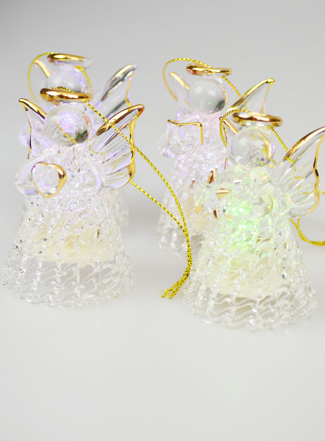 Lot de 4 Anges de Noël Lumineux - 7cm (pic 4)