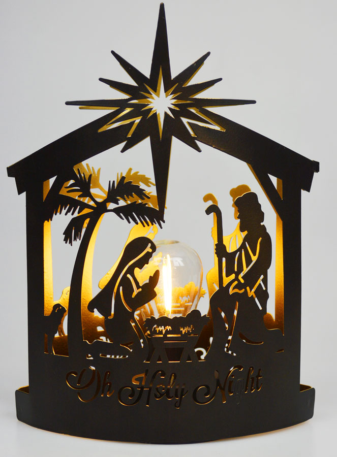 Lampe de Noël Nativité Cabane - Sainte Nuit (pic 1)