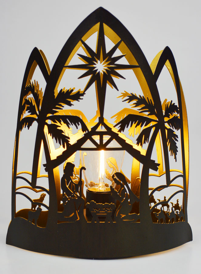 Lampe de Noël Nativité en Métal - 22cm (pic 1)