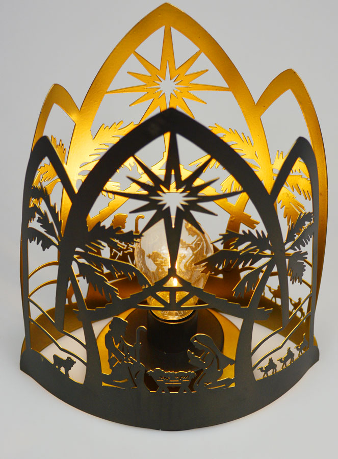 Lampe de Noël Nativité en Métal - 22cm (pic 2)