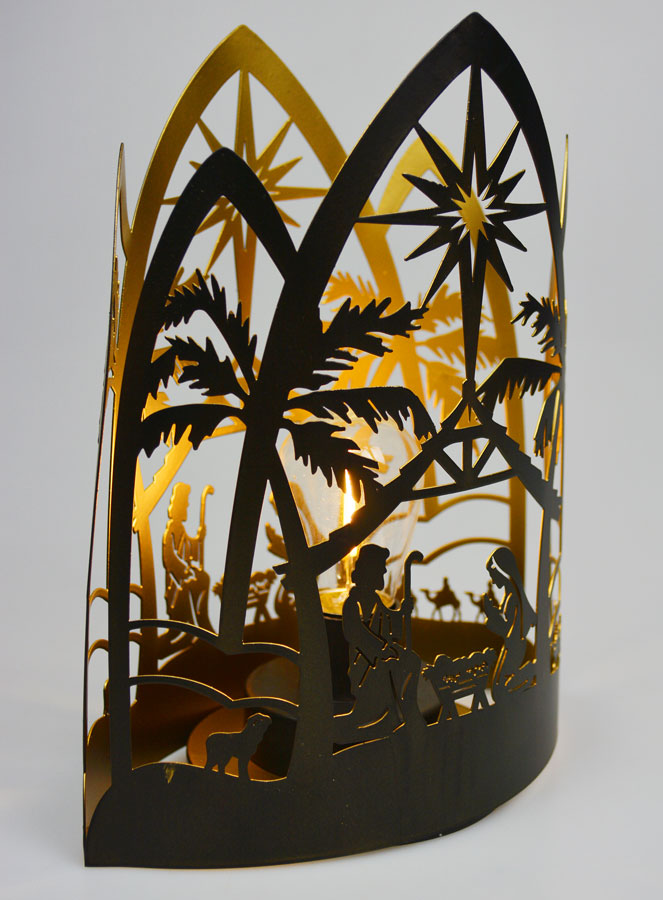 Lampe de Noël Nativité en Métal - 22cm (pic 4)