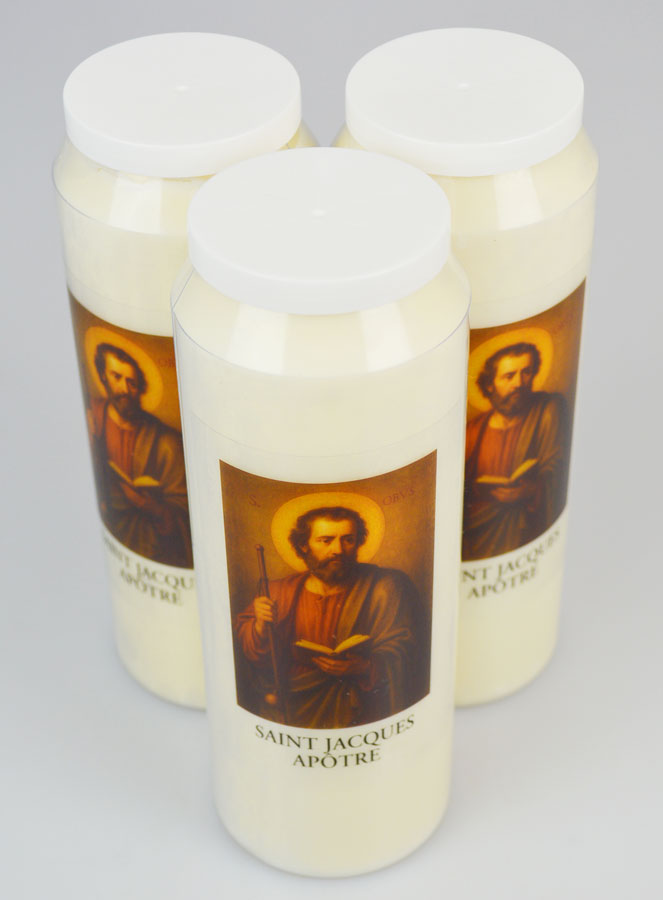 Lot de 3 Bougies de Neuvaine à Saint Jacques Apôtre (pic 2)