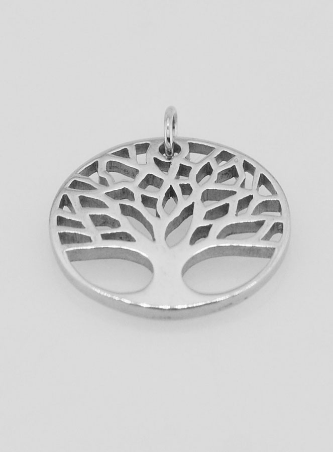 Médaille Arbre de Vie Ajourée en Inox - 18mm (pic 2)