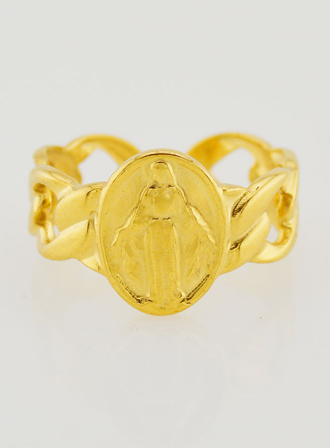 Bague Religieuse de la Vierge Miraculeuse - Ajustable (pic 1)