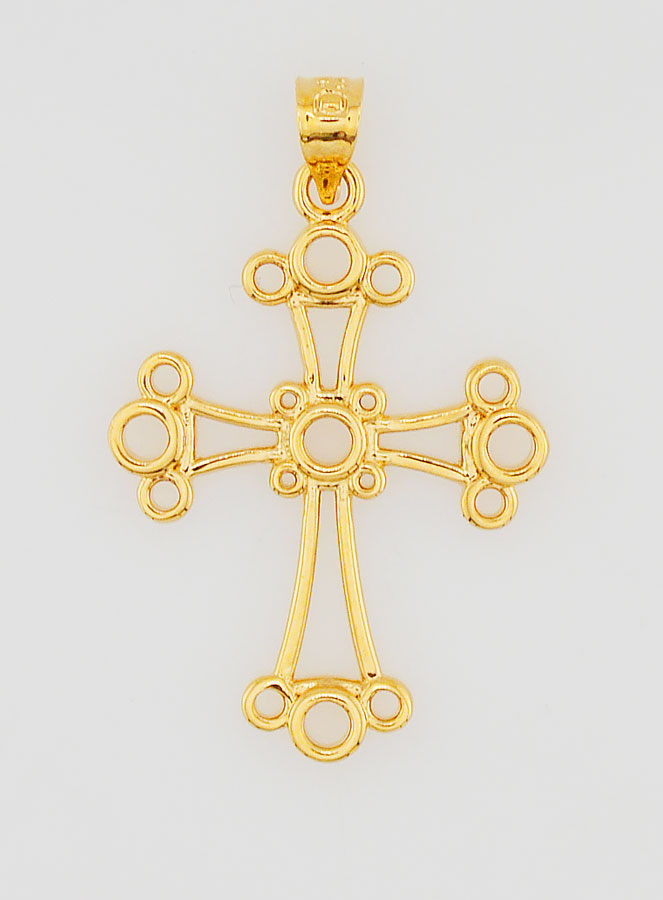 Pendentif Croix Chaldéenne  Plaqué Or - 22mm (pic 1)