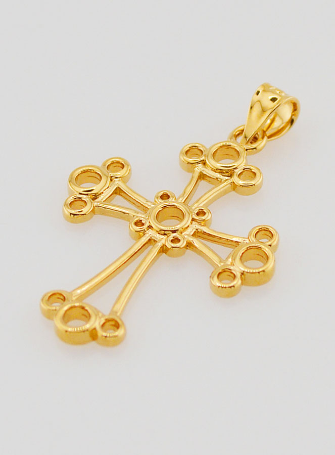 Pendentif Croix Chaldéenne  Plaqué Or - 22mm (pic 4)