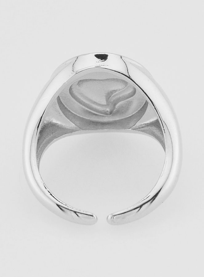 Chevalière Ex Voto en Laiton Argenté Réglable (pic 4)