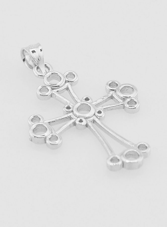 Pendentif Croix Chaldéenne en Argent - 22mm (pic 3)