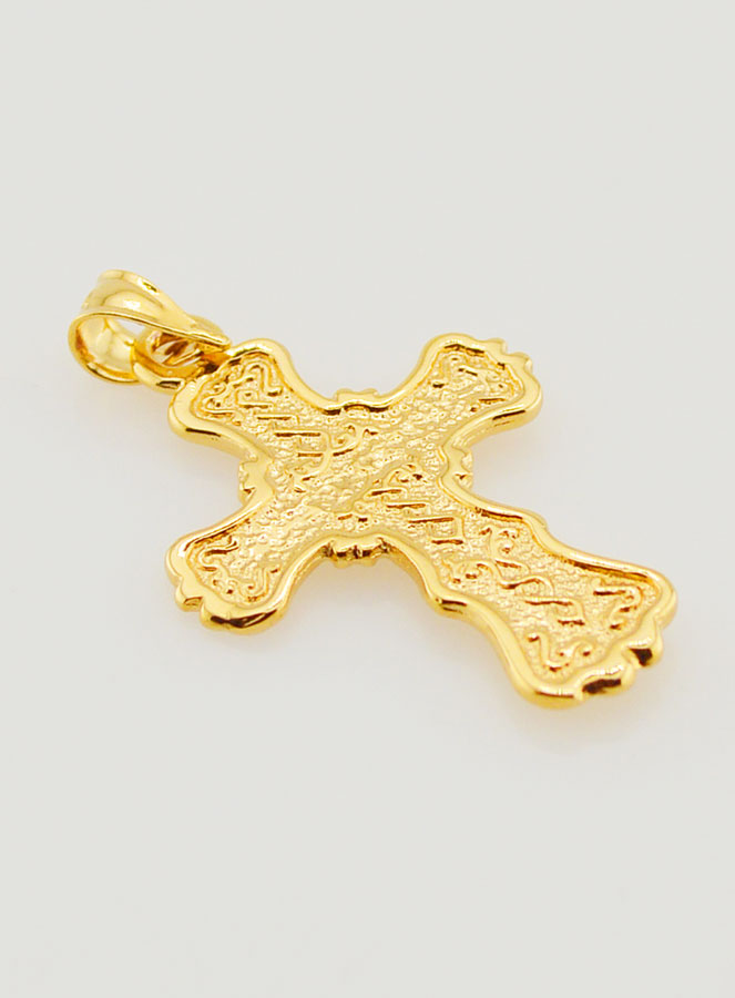 Pendentif Croix Large Arabesque en Plaqué Or - 20mm (pic 4)