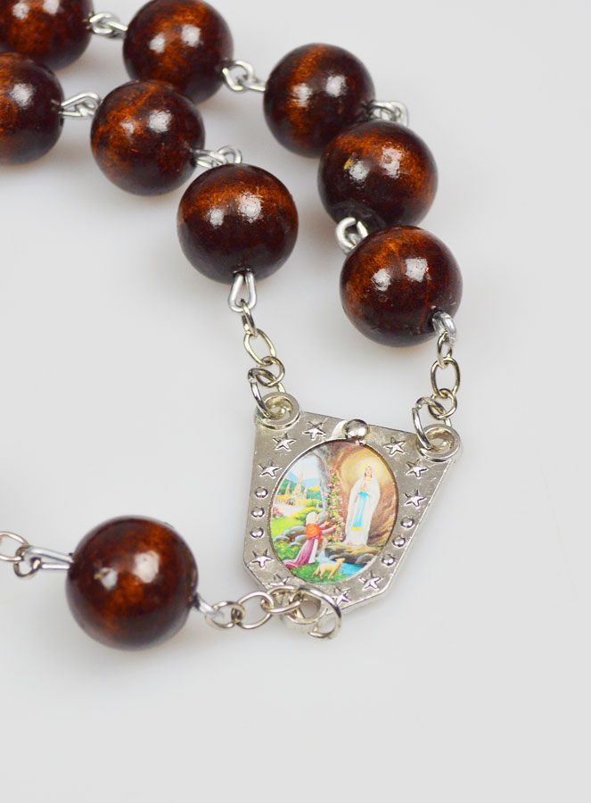 Grand Chapelet Mural de Lourdes en Bois Noir (pic 3)