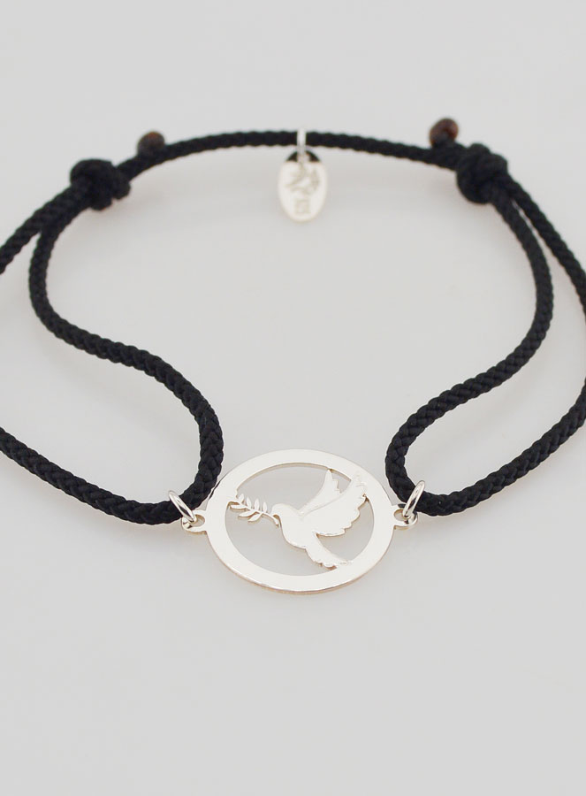 Bracelet Argent et Corde Noire - Esprit Saint (pic 2)