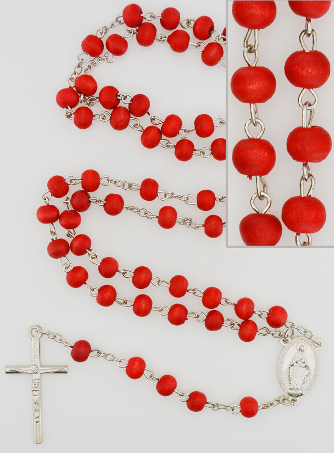 Chapelet Médaille Vierge Miraculeuse en Bois de Rose (pic 2)