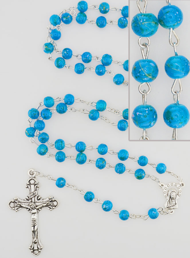 Chapelet Vierge Marie - Décor Fleurs (pic 1)