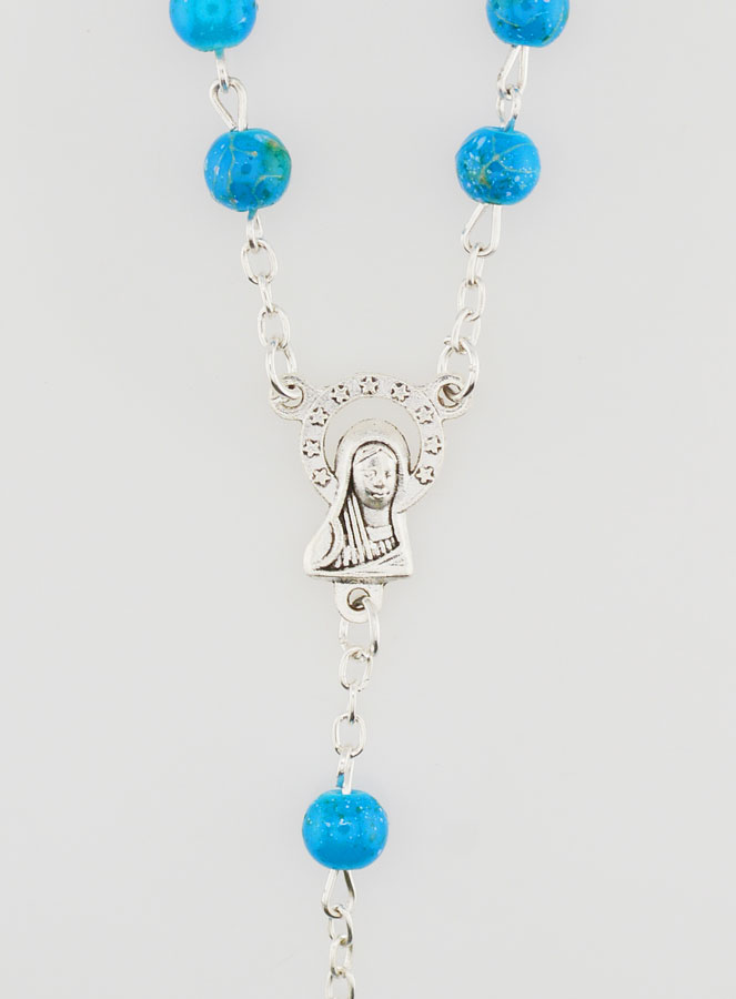 Chapelet Vierge Marie - Décor Fleurs (pic 4)