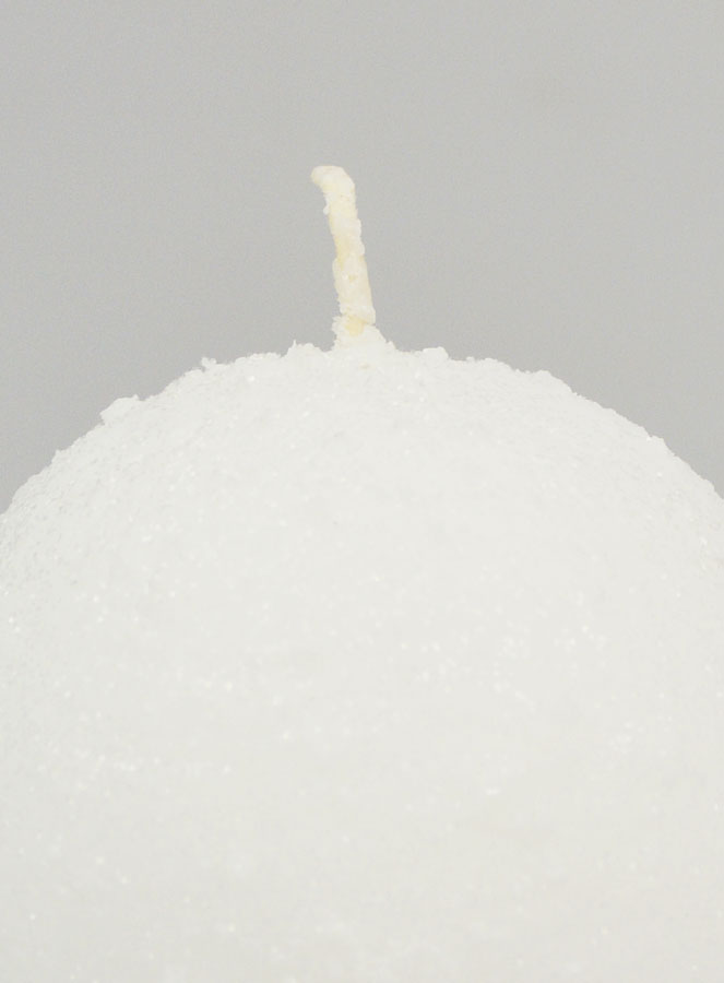 Bougie de Décoration Givrée Sphère 8cm - Blanc (pic 3)
