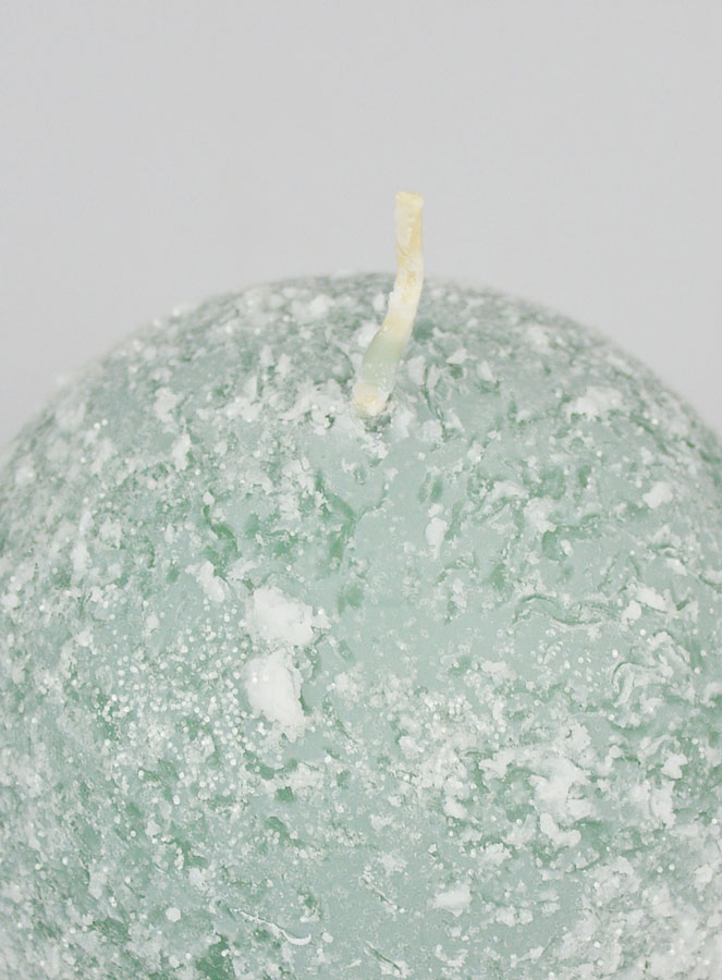 Bougie de Décoration Givrée Sphère 8cm - Vert (pic 4)