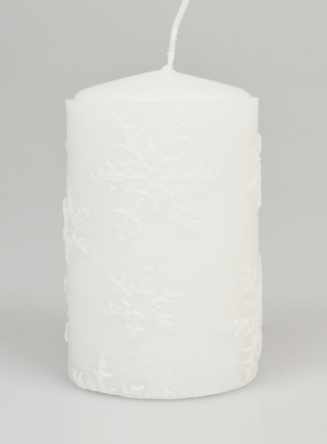 Bougie de Décoration Cristaux de Neige - Blanc (pic 1)