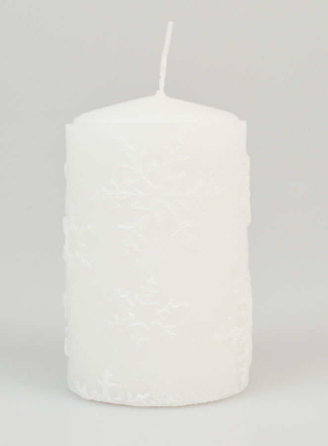 Bougie de Noël Flocons de Neige - Blanc (pic 1)