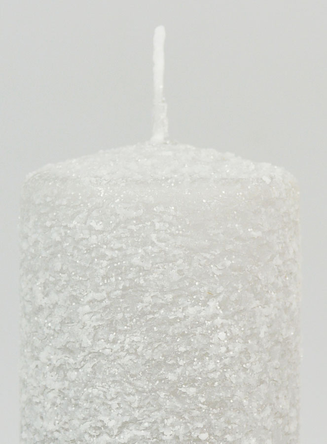 Bougie de Noël Effet Givré 10cm - Argent (pic 3)