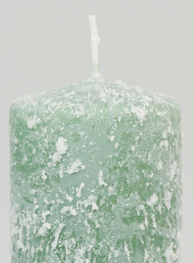 Bougie de Décoration Givrée 10cm - Vert Sapin (pic 3)