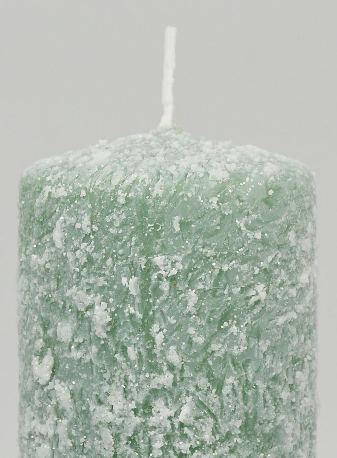 Bougie de Noël Effet Givré 10cm - Vert Sapin (pic 3)