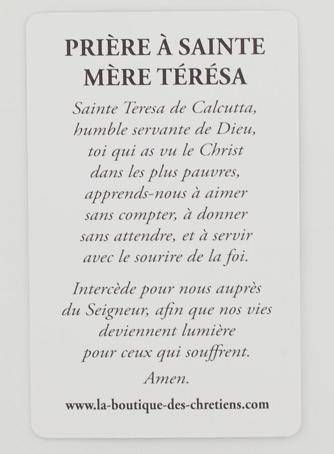 Carte de Prière à Sainte Mère Teresa (pic 2)