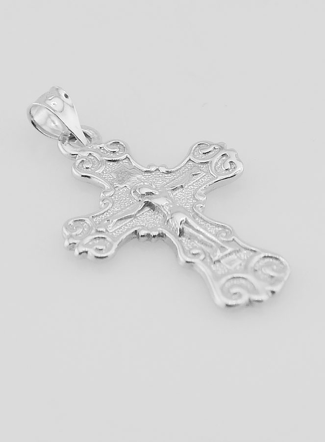 Pendentif Croix Large Arabesque en Argent - 20mm (pic 3)