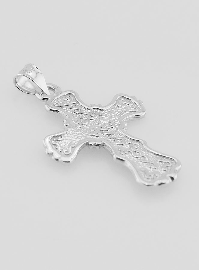 Pendentif Croix Large Arabesque en Argent - 20mm (pic 4)