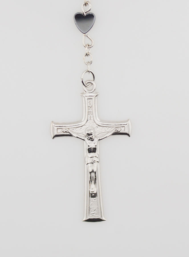 Chapelet Vierge Miraculeuse en Hématite Coeur (pic 3)
