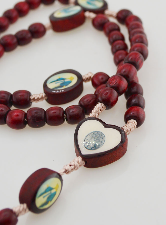 Chapelet Vierge Miraculeuse - Grains en Bois (pic 4)