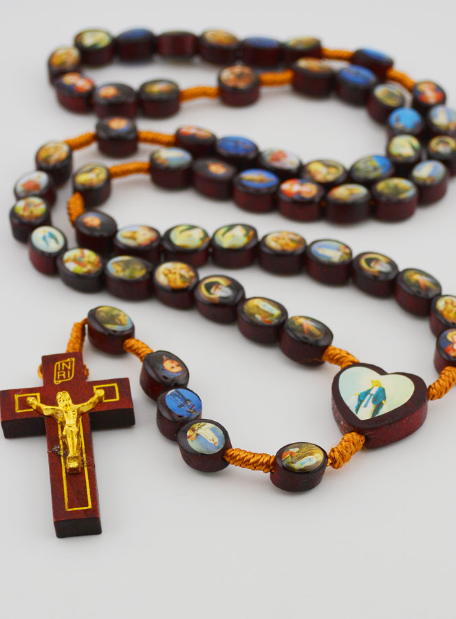 Chapelet Vierge Miraculeuse en Bois - 60cm (pic 2)