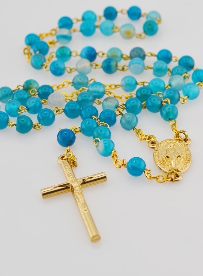 Chapelet Vierge Miraculeuse en Agate (pic 2)