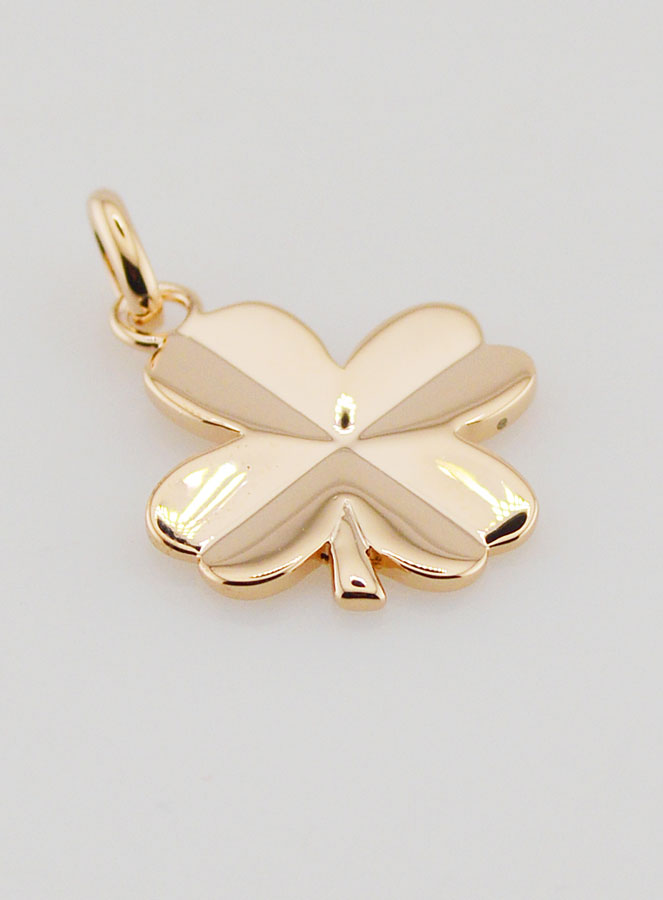 Pendentif Trèfle 4 Feuilles en Plaqué Or - 17mm (pic 3)