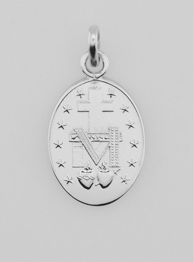 Médaille Miraculeuse Or Blanc 18k - 20mm (pic 2)