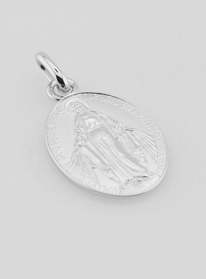 Médaille Miraculeuse Or Blanc 18k - 20mm (pic 3)